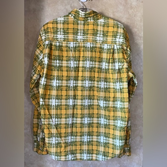 BDG Urban Outfitters Yellow and Green Plaid Corduroy Button-Up Shirt Casual - Picture 3 of 6